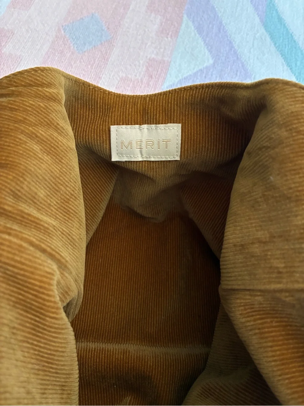 Merit Brown Corduroy Makeup Bag